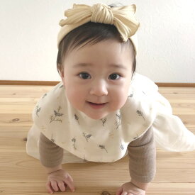 ギフトセット Lien de famille ミモザ 2点セット スタイ ヘアバンド （ 送料無料 ギフト セット 贈り物 お祝い おしゃれ 女の子 出産祝い 日本製 ベビーギフトセット 赤ちゃん ベビー よだれかけ ヘッドバンド プレゼント ） 【3980円以上送料無料】