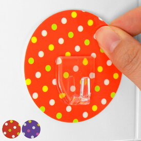 フック Pitacco ピタッコ シール型フック ドット （ シールフック 粘着シール 丸形 小物掛け 粘着 壁 穴を開けない 耐荷重1.5kg 引っ掛け はがせる 賃貸 鏡 ガラス タイル 鍵かけ 小物フック キッチン バスルーム 日本製 吊り下げ ）【3980円以上送料無料】