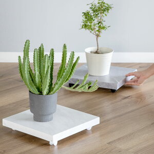 プランタースタンド 大理石調 30cm ( キャスター付き プランター台 鉢置き 回転 おしゃれ 室内 正方形 フラワースタンド 鉢置き台 飾り台 花台 屋内 ガーデンラック フラワー スタンド )【39