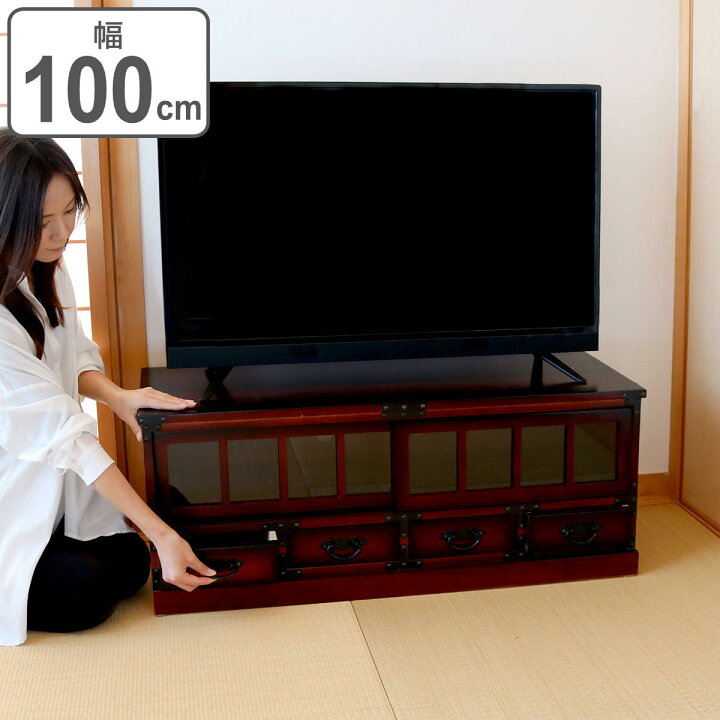 楽天市場】テレビ台 民芸調 桐製 和風ローボード 幅100cm （ 送料無料 