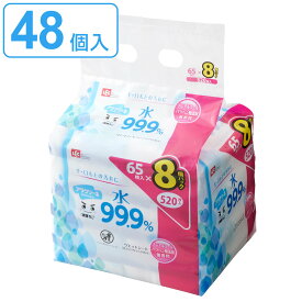 ウェットシート 激落ちくん アラクリーネ 水 99.9％ 65枚入 48個セット （ 送料無料 ウェットティッシュ ノンアルコール 無香料 手 口元 汚れ 赤ちゃん 日本製 日用品 手拭き ストック パラベンフリー お出かけ ） 【3980円以上送料無料】