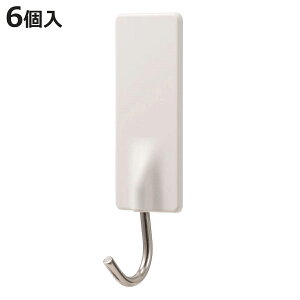 フック 粘着ツールフック 中 6個入り 耐荷重1.5kg ( 粘着フック 収納 壁掛け 吊り下げ 壁面収納 粘着テープ 小物掛け 小物収納 引っ掛け 冷蔵庫 洗濯機 小物フック 収納フック キッチン 玄関