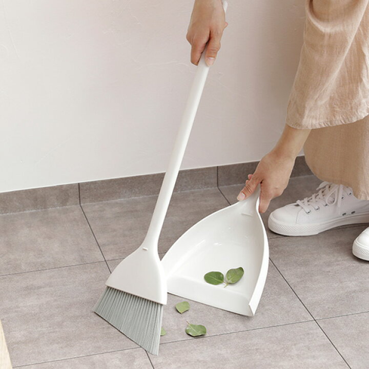 735円 商舗 ほうき ちりとり セット おしゃれ シンプル 白 ホワイト コンパクト インテリア 屋外 玄関 掃除