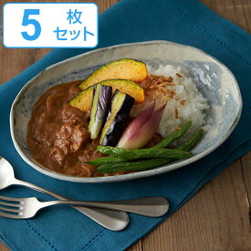 カレー皿 23cm 楕円 刷毛目 皿 食器 陶器 美濃焼 日本製 同色5枚セット （ 送料無料 お皿 電子レンジ対応 食洗機対応 オーバル パスタ皿 中皿 オーバルプレート カレーボウル パスタボウル サラダ 大皿料理 おかず 煮物鉢 大鉢 ） 【3980円以上送料無料】