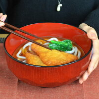 麺丼 亀甲 溜 黒塗分 クリーンコート加工 食洗機対応 プラスチック製 ( 和食器 麺どんぶり お碗 丼 木製風 お正月食器 電子レンジ対応 正月用食器 新年 正月 割れにくい 軽い 軽量 )