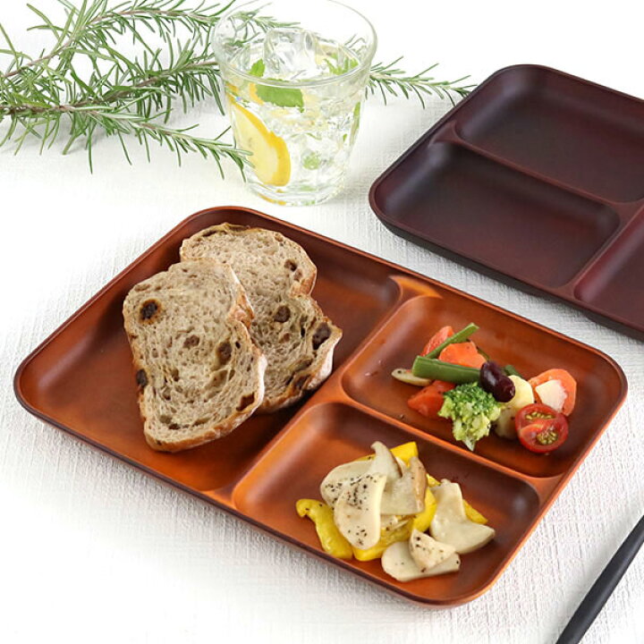 楽天市場 ランチ皿 27cm See 仕切皿 ワンプレート プラスチック 食器 皿 日本製 おしゃれ 電子レンジ対応 食洗機対応 木製風 ランチプレート 木目調 仕切り皿 仕切り カフェ風 割れにくい 3980円以上送料無料 お弁当グッズのカラフルボックス