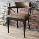 チェア 座面高50cm レザー調 ヴィンテージ加工 スタッズ 肘掛け （ リビングチェア デザインチェア ダイニングチェア イス 椅子 1人掛け 肘置き アンティーク ゴシック おしゃれ リビング 玄関 ディスプレイ 脚 アイアン ）【3980円以上送料無料】