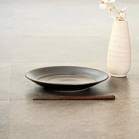 プレート 25cm M.STYLE 武蔵 ラウンドプレート 磁器 美濃焼 （ 食器 和食器 日本製 皿 食洗機対応 電子レンジ対応 大皿 ラウンド 平皿 ワンプレート 丸皿 大皿料理 メインプレート 盛皿 おしゃれ 和モダン 黒 金 ）【3980円以上送料無料】