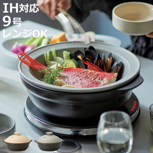 土鍋 9号 IH対応 Karl 軽量土鍋 蒸し皿付き ( ガス火 ih 対応 両手鍋 どなべ 鍋 なべ ih対応土鍋 卓上鍋 蒸し鍋 目皿付き 軽量 軽い 直火対応土鍋 ガス火対応土鍋 ご飯 蒸し皿 おしゃれ 4人用 5人