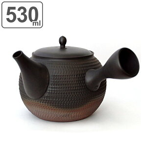 急須 530ml L 2代目玉光作 陶器 常滑焼 日本製 ( 送料無料 横手型急須 片手 茶こし一体型 お茶 ポット 常滑 茶器 茶こし 付き 付属 ストレーナー お茶用品 横手型 ) 【3980円以上送料無料】