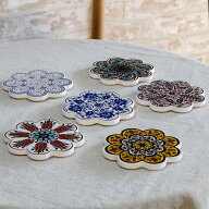 コースター 11cm IZNIK タイルコースター 陶器 （ トルコ陶器 トルコ イズニック製 イズニク タイル 茶托…