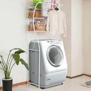 ランドリーラック 棚3段 アーチデザイン カントリー調 幅76cm ( 送料無料 洗濯機 ラック ランドリー 収納 ランドリー収納 洗面所 棚 ホワイト ナチュラル かわいい おしゃれ 洗濯物 洗濯機ラ