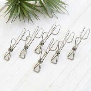 洗濯バサミ 6個入り culemoA ステンレスピンチ フック付き ハンギングステンレスピンチ ( ピンチ ステンレス フック 吊り下げ 洗濯クリップ 洗濯物干し クリップ 小物まとめ チューブ 引っ掛