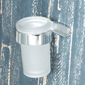 タンブラー BISK NATURA コップ ビスク （ 歯みがきコップ スタンド 壁付け ガラス ステンレス うがいコップ タンブラースタンド コップスタンド ホルダー 歯磨き ハミガキ うがい フロストガラスコップ 壁 石膏ボード用 DIY ）【3980円以上送料無料】