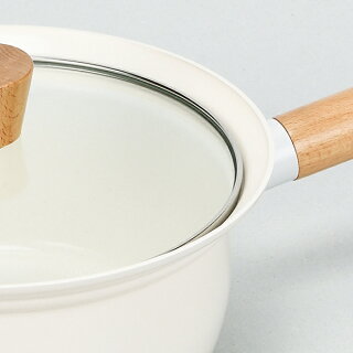 片手鍋18cmIH対応吹きこぼれにくいセラミック加工木柄片手鍋