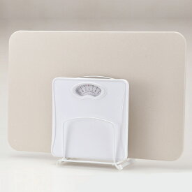 バスマットスタンド スパージュ 珪藻土バスマット＆体重計 スタンド 珪藻土 バスマット 体重計 収納 （ 珪藻土マット 速乾マット 珪藻土バスマット立て 珪藻土マット立て ヘルスメーター ラック スチール すべり止め 脱衣所 白 ） 【3980円以上送料無料】