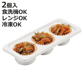 保存容器 70ml×3 冷凍つくりおきおかずカップトレー 6号×3ブロック 2個組 （ プラスチック 食洗機対応 電子レンジ対応 冷凍 日本製 スタッキング トレー トレイ 保存 容器 冷凍保存 離乳食 作り置き おかず 常備菜 6号 ）【3980円以上送料無料】