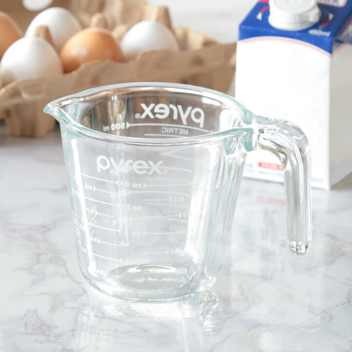 楽天市場】PYREX 計量カップ 500ml 耐熱ガラス 取っ手付き メジャー 