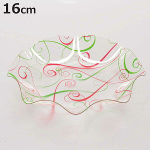 PETラウンドプレート カール アレンジDECO ( プレート お皿 菓子皿 スナックプレート 小物入れ 軽い 割れにくい 柄 軽食 スナック おやつ お菓子 透明感 おしゃれ )【3980円以上送料無料】