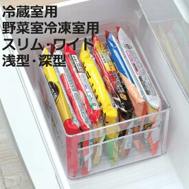 冷蔵庫収納 スキット SKIT （ 冷蔵室用 野菜室・冷凍室用 スリム ワイド 浅型 深型 透明 収納トレー 冷蔵庫トレー 収納ボックス 収納ストッカー ストッカー 冷蔵室収納トレー 収納ケース 野菜室 冷凍室収納トレー 冷蔵室 ）【3980円以上送料無料】
