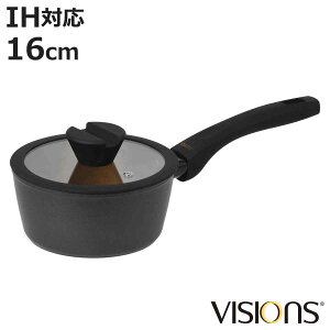 �Ў�� 16cm IH�Ή� VISIONS GOLD Coating Black �\�[�X�p�� �i ���� �K�X�ΑΉ� �I�[���M���Ή� �K���X�W�t�� ���� �~���N�p�� 16�Z���` �Ȃ� �u���b�N �A���~���Ў�� �y�� �y�� ������� �L�b�`���p