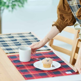 ランチョンマット 52×36cm プレイスマット 綿 （ ランチマット テーブルウェア インテリア キッチン用品 おしゃれ チェック柄 柄 ベーシック 卓上 キッチングッズ 布製 コットン ）【3980円以上送料無料】