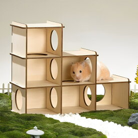 ケージ 小動物 ミオファン DIYハウス シックスルーム ハムスター 鳥 ペット （ MewooFun 小動物用ハウス ハムスターハウス 遊び場 小動物用 リス ハリネズミ 組み立て簡単 ）【3980円以上送料無料】