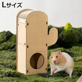 ケージ ハムスター ミオファン DIYハウス カクタス L （ ハムスターケージ 小動物用ケージ 小動物用 遊び場 ペット 飼育 ハウス DIY 小動物用ハウス 木製 簡単組立 工作 ボックス入り プレゼント ペット用品 ）【3980円以上送料無料】