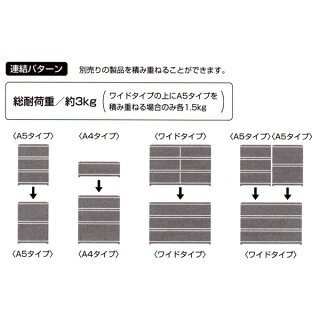 収納ケースポスデコA4サイズ浅型3段卓上