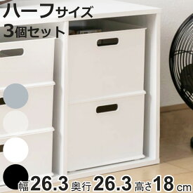 カラーボックス 横置き インナーボックス 収納 ハーフ 3個セット ナチュラ インボックス プラスチック 日本製 （ 収納ボックス 収納ケース スタッキング 積み重ね ボックス おもちゃ収納 小物ケース 小物入れ 小物収納 持ち手付き ）【3980円以上送料無料】