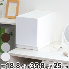 収納ケース 幅18.8×奥行35.8×高さ25cm コレクトケース Lスリム 1段 squ＋ （ 収納 収納ボックス 引き出し 日本製 積み重ね 衣装ケース 中が透けない 衣類 洋服 白 プラスチック スリム おしゃれ 仕切り 小物収納 深型 ）【3980円以上送料無料】