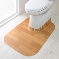 トイレマット 吸着 拭けるトイレマットウッド ロング 60×85cm （ 送料無料 おくだけ吸着 足元マット ト…