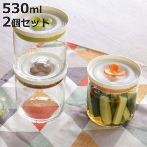 保存容器 530ml マイデリカ キーパー M 同色2個セット ( ガラス 密閉 バルブ付き 漬物容器 キャニスター ガラス容器 保存びん ガラスジャー ガラスキャニスター 保存 保管 容器 瓶 ビン ピクル
