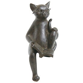 オブジェ 読書 ねこ 11026 （ 置物 オーナメント 猫 ネコ インテリア ミニ 猫グッズ おしゃれ かわいい 小さめ 置き物 キャット ネコグッズ ねこグッズ 猫雑貨 動物 アニマル ） 【3980円以上送料無料】