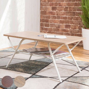 センターテーブル 折りたたみ 幅75cm ( ローテーブル リビングテーブル 折りたたみテーブル 収納棚 コンパクト 小さい 四角 木目調 スチール脚 おしゃれ 完成品 ) 【3980円以上送料無料】