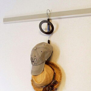 ハンガー 帽子ハンガー サークルハンガー ブラウン ( 帽子掛け 小物収納 連結できる 連結 帽子収納 帽子用ハンガー スカーフ ストール マフラー 鞄 小物 鴨居 長押 回転フック ジョイント
