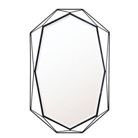 ウォールミラー 八角形 3Dアイアンフレーム GEM-M 幅50cm （ 送料無料 鏡 ミラー 壁掛け アイアン 壁掛けミラー 壁面ミラー 姿見 吊り鏡 壁掛け鏡 かがみ カガミ ） 【3980円以上送料無料】