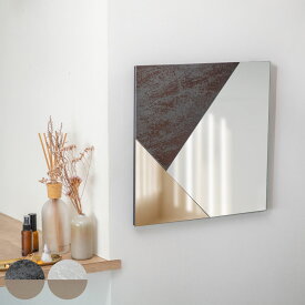ミラー 壁掛け ウォールミラー イージス 45×45cm （ 鏡 おしゃれ 壁掛け鏡 シンプル 洗面台 インテリア 飛散防止 玄関 リビング かがみ 北欧 ドレッサー メイク鏡 壁掛けミラー 賃貸 トイレ 洗面鏡 壁面ミラー 吊り下げ ）【3980円以上送料無料】