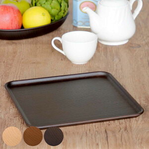 トレー 24cm 正角 Nhhome 木目調 プラスチック ( トレイ カフェトレー スクエア 正方形 四角 プラスチック製 軽い 割れにくい アウトドア 持ち運び 子ども お年寄り おしゃれ ) 【3980円以上送