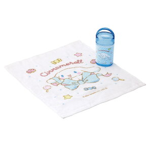 おしぼり 抗菌ケース付おしぼり シナモロールビックリボン ( シナモロール お手拭き タオル ハンカチ 手拭き ハンドタオル 抗菌 おしぼりタオル おてふき おしぼりケース ケース付 子供 キ