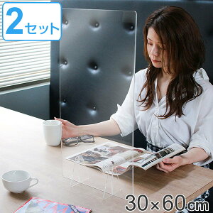 パーテーション アクリルパーテーション 透明 2枚入 幅30×高さ60cm 8050-001 ( 送料無料 窓なしタイプ 自立式 クリア アクリル パネル クリアパネル 仕切り 間仕切り 日本製 ) 【3980円以上送料