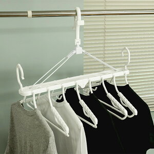 連結ハンガー 洗濯ハンガー 8連 スーパードライハンガー 伸縮 ( 衣類ハンガー 物干しハンガー グリップ フック 8連ハンガー 物干し 洗濯物干し 室内干し 折りたたみ ワンタッチ 鴨居 長押