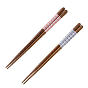 お箸 18cm 子供用 フェミニン チェック 食洗機対応 ( 木製 子供用箸 はし ハシ ) 【3980円以上送料無料】