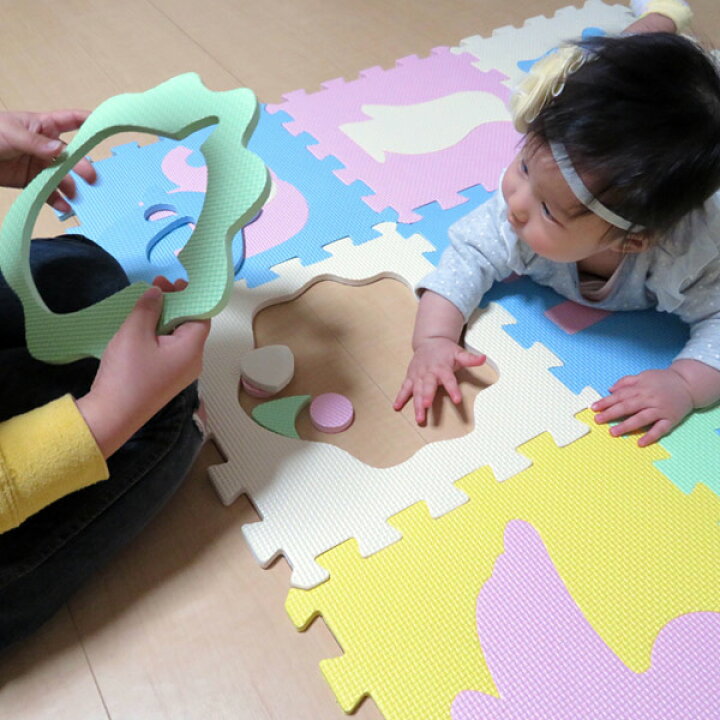 楽天市場】パズルマット ジョイントマット 動物 9枚入り 厚さ1cm 