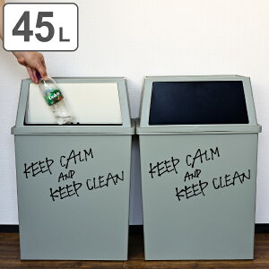 ゴミ箱 45L 分別 積み重ねゴミ箱 ワイド ( 45l 45リットル ごみ箱 ふた付き キッチン ダストボックス スタッキング フロント プッシュ ふた付 前開き 蓋付き プラスチック製 くずかご ダストBOX