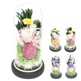 供え花 仏花 お供え ガラスドームアレンジメント （ 造花 ブリザードフラワー 枯れない 仏壇 ドーム 花 フェイクフラワー 供花 御供え 枯れない花 水換え不要 夏 人工 お盆 お彼岸 お墓 法要 法事 仏具 ）【3980円以上送料無料】