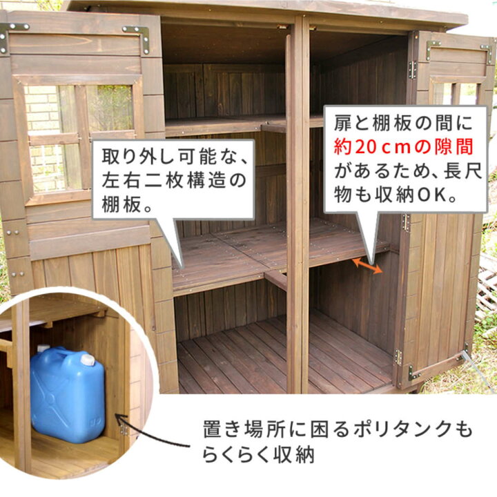 楽天市場】物置 カントリー小屋 大型 木製 倉庫 （ 屋外 屋外物置 約 