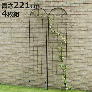 フェンス アイアンフェンス ハイタイプ 高さ221cm 4枚組 ( ガーデンフェンス インテリア ガーデニング雑貨 アンティーク おしゃれ ガーデニング アイアン 鉄 ディスプレイ オブジェ 置物 庭