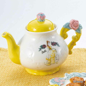 ティーポット 655ml 美女と野獣 磁器 ( 紅茶ポット 急須 ストレーナー 茶こし ティーサーバー ベル お茶用品 ティーウェア コーヒー 紅茶 ティータイム 可愛い インテリア キャラクター ディ