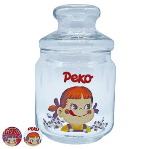 保存容器 500ml キャンディポット ミルキーペコ ガラス製 ( ガラス ペコちゃん クレヨンタッチペコちゃん キャニスター 保存びん ガラス保存容器 ガラス容器 小物入れ 保存 保管 容器 保存瓶